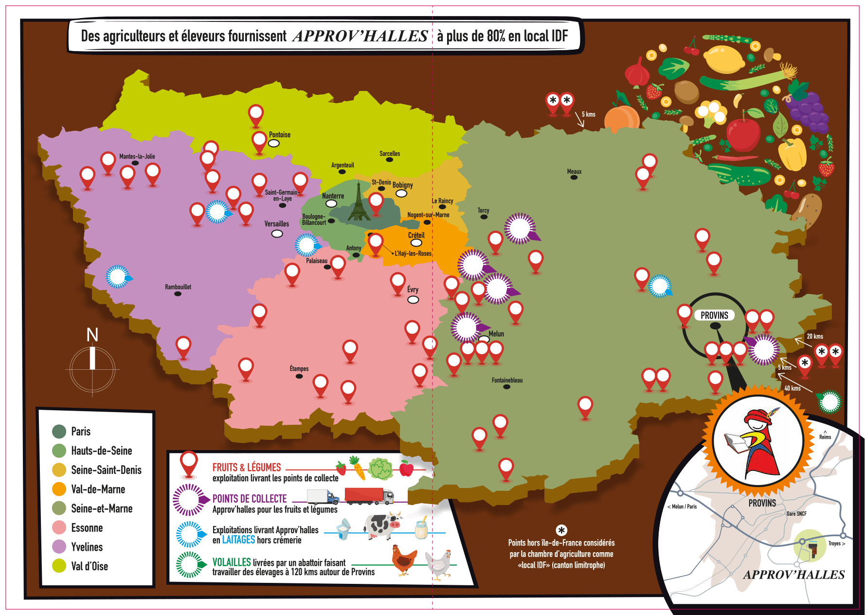Carte d'impact Appro'Halles en Île-de-France